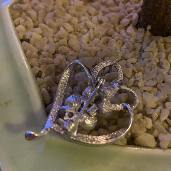 Vintage 925 pearl diamond brooch - Picture 3 of 5